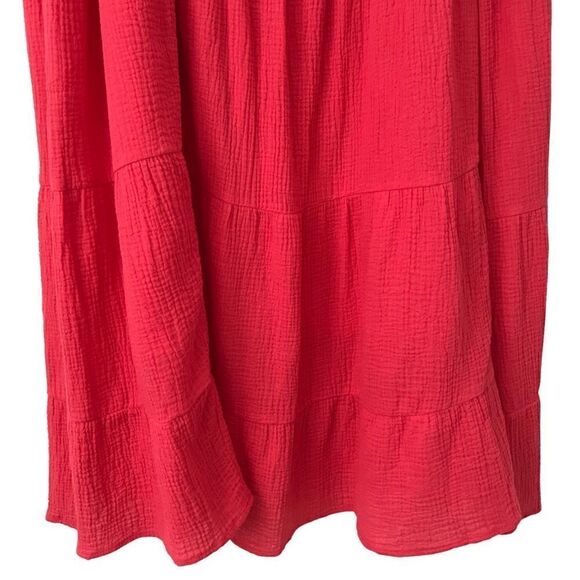 New! Calvin Klein Gauzy Cotton Peasant Tiered Casual Maxi Skirt Plus - Picture 6 of 8